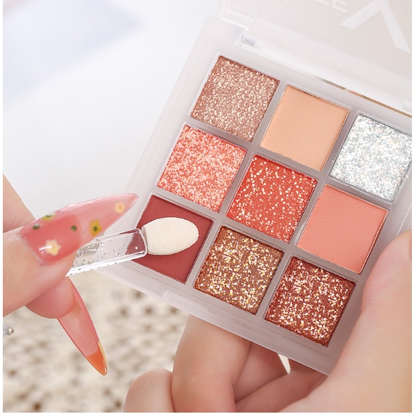 Bảng phấn mắt Lameila 9 màu chống thấm nước lâu trôi Wustore học sinh trang điểm nhẹ nhàng hàng ngày