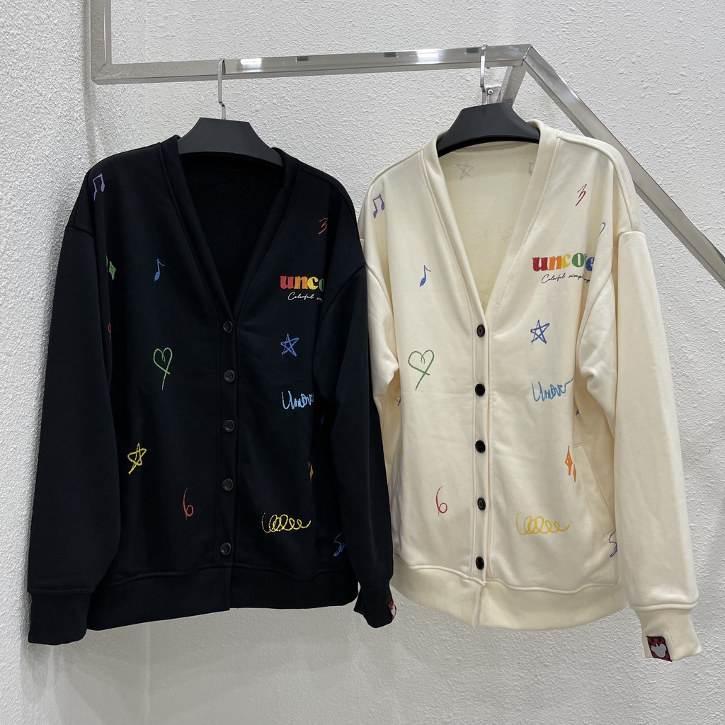 Áo Khoác Cardigan nỉ Jacket UNCOVER Crayon Bút Sáp Full Tag Vải Unisex - Gin Store
