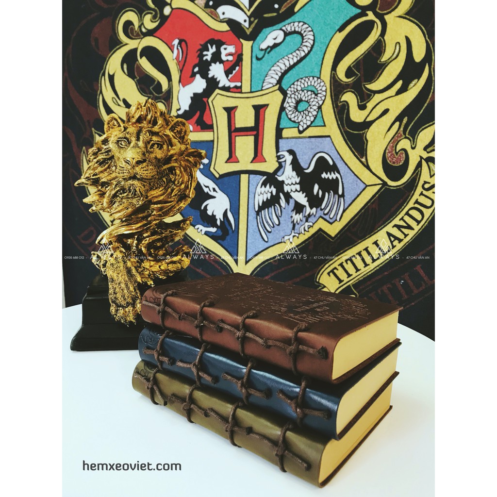 Sổ da phù thuỷ phong cách Harry Potter - Da bò in nổi hình bản đồ đạo tặc
