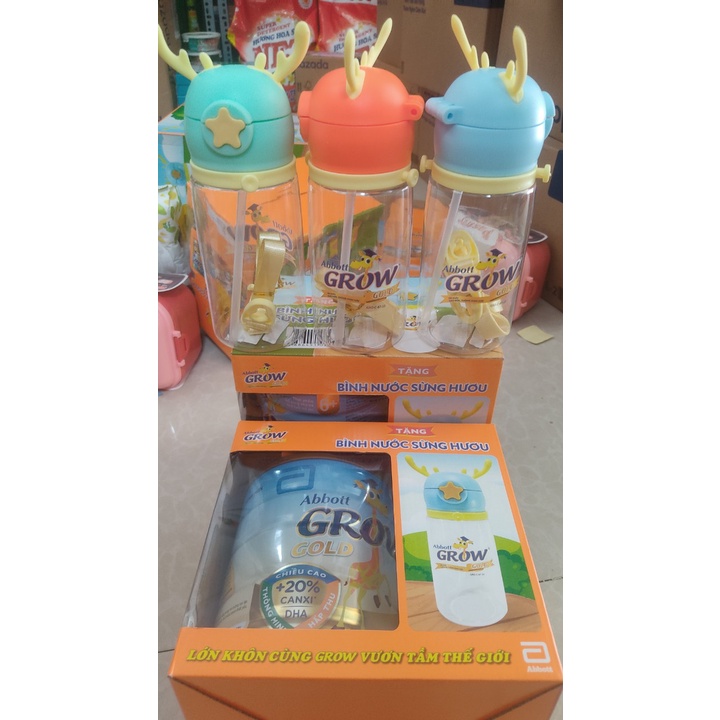 BÌNH NƯỚC CHO BÉ ĐI HỌC 500ml_QUÀ SỮA GROW