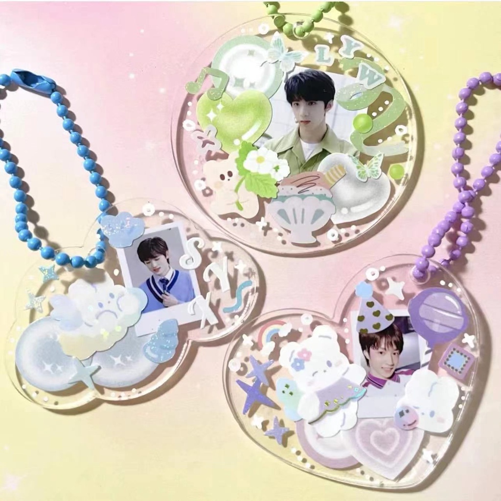 1 Tấm Phim Hai Mặt Goo Trong Suốt Dùng Làm Móc Khóa DIY