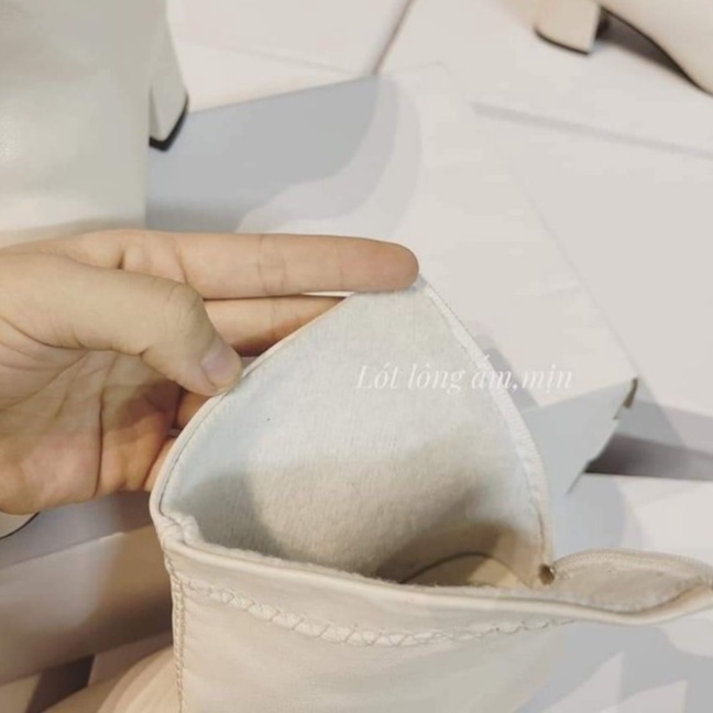 Giày Bốt Boot Nữ Cao Cổ , Da PU Cao 5cm, Đế Vuông Siêu Ôm Chân, HOT TREND