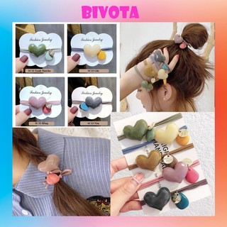 Dây buộc tóc Bivota trái tim pha lê phong cách Hàn Quốc siêu xinh xắn S43