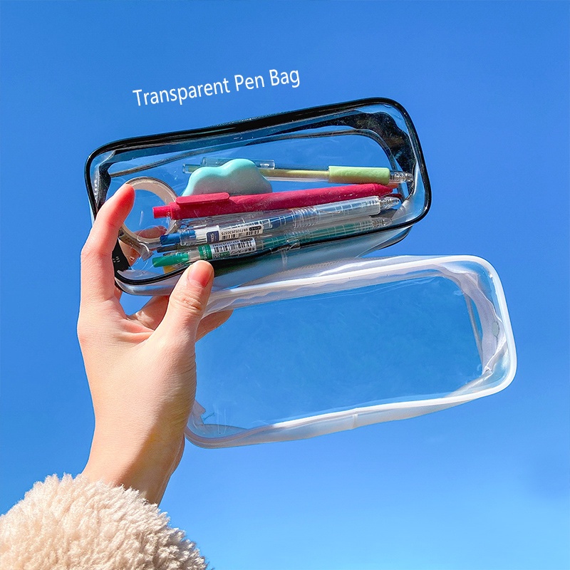 Túi Đựng Bút Bằng PVC Trong Suốt Cỡ Lớn Tiện Dụng Cho Học Sinh Ốp