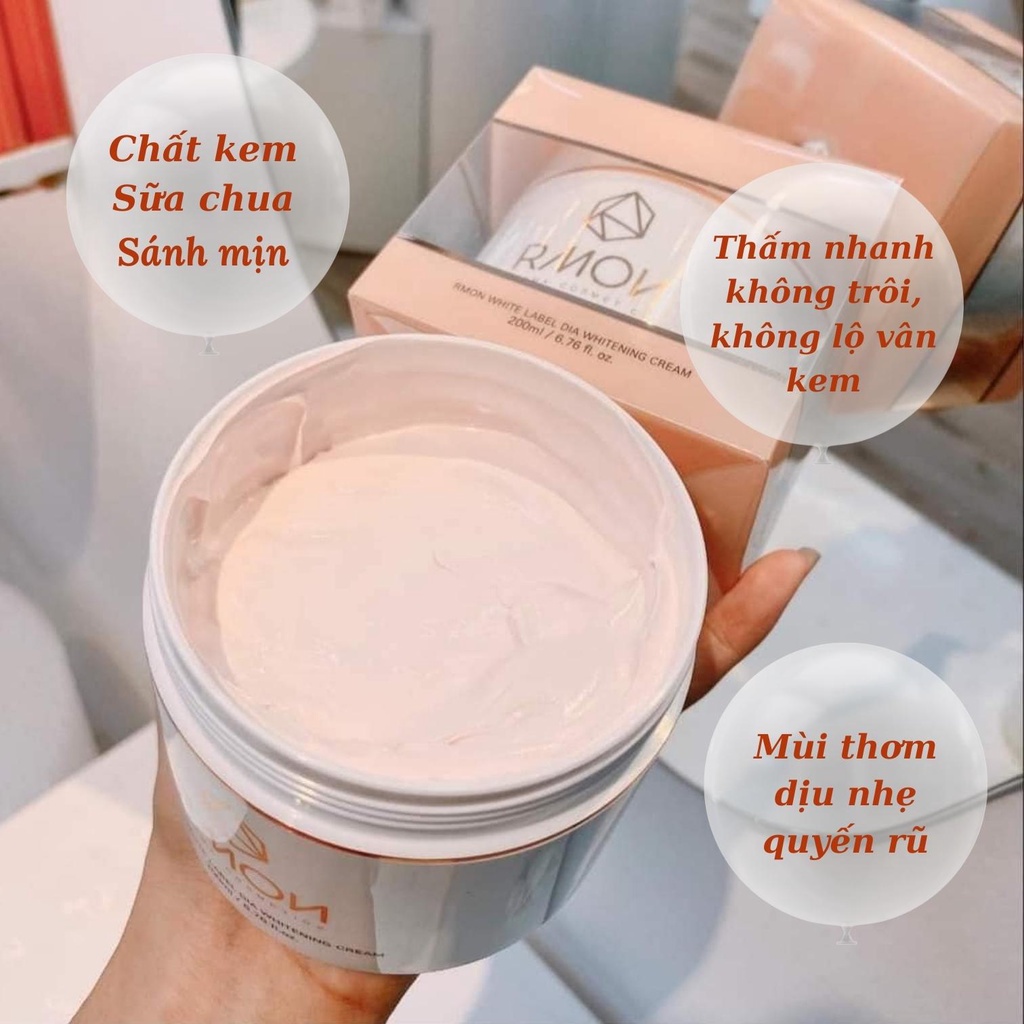 [CHÍNH HÃNG] Kem Dưỡng Trắng Sáng Da Body Tế Bào Gốc Rmon White Label Dia Whitening Cream 200ml Hàn Quốc.