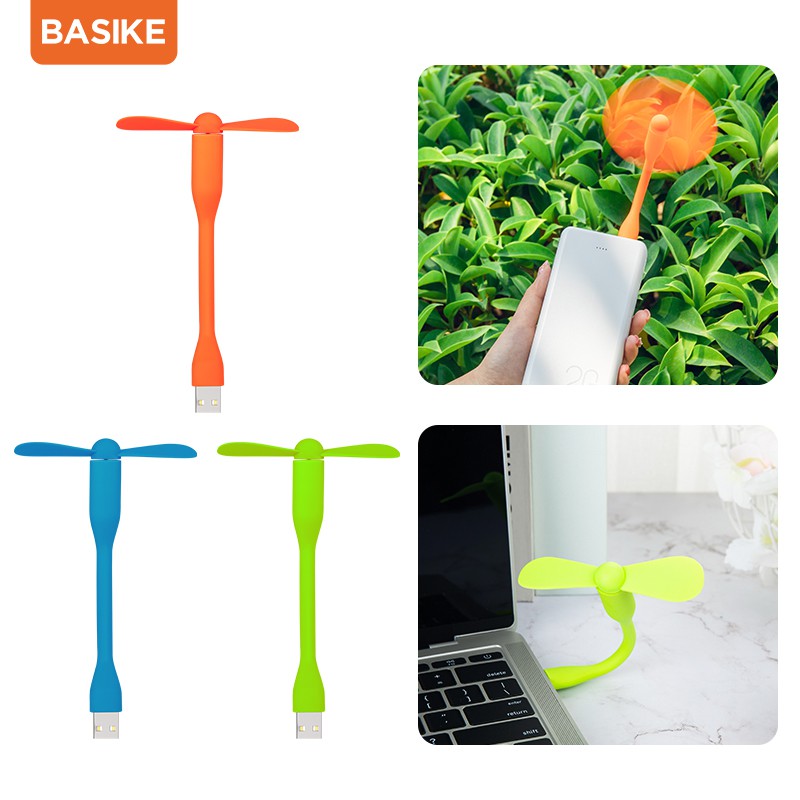 Sạc Dự Phòng Basike 10000Mah 2 Cổng Đầu Ra USB Hiển Thị Nguồn Pin Free small fan