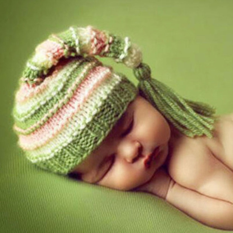 Mũ Đan Len Thủ Công Dùng Làm Đạo Cụ Chụp Ảnh Cho Bé Sơ Sinh