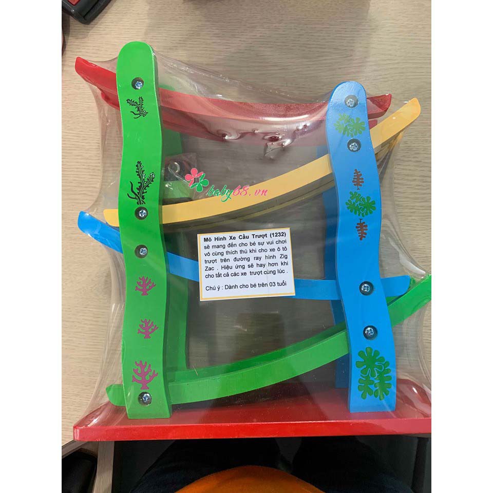 Xe cầu trượt 4 tầng bằng gỗ Đất Việt cỡ trung