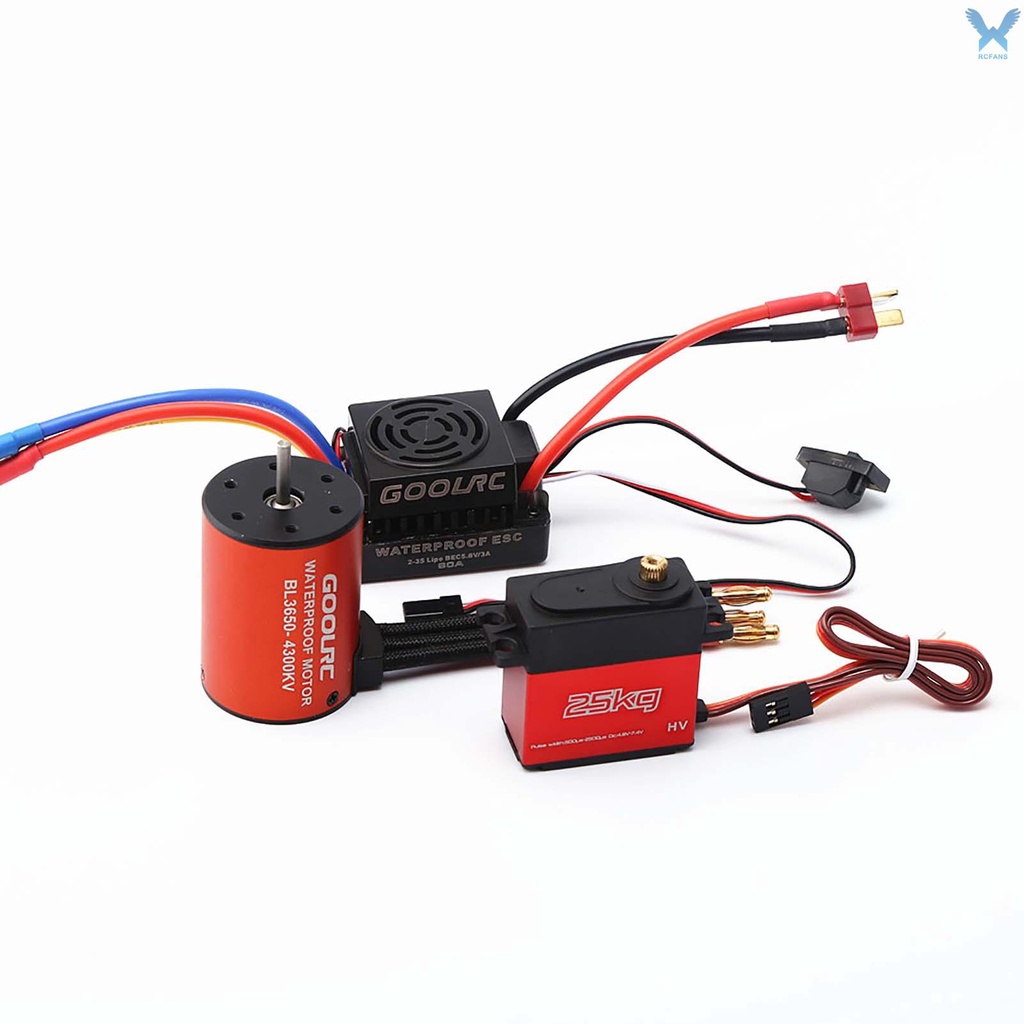 Rs Động Cơ Servo 3650 4300kv Esc 60a 25kg Không Chổi Than Cho Xe Hơi / Xe Tải Rc 1 / 10