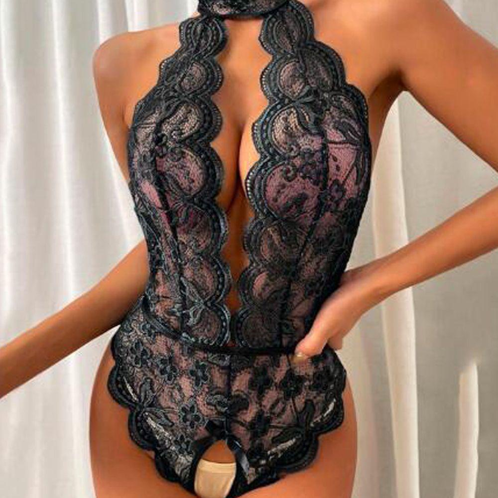 Bộ Đồ Lót 2 Mảnh Xuyên Thấu Hở Đáy Quyến Rũ Cho Nữ