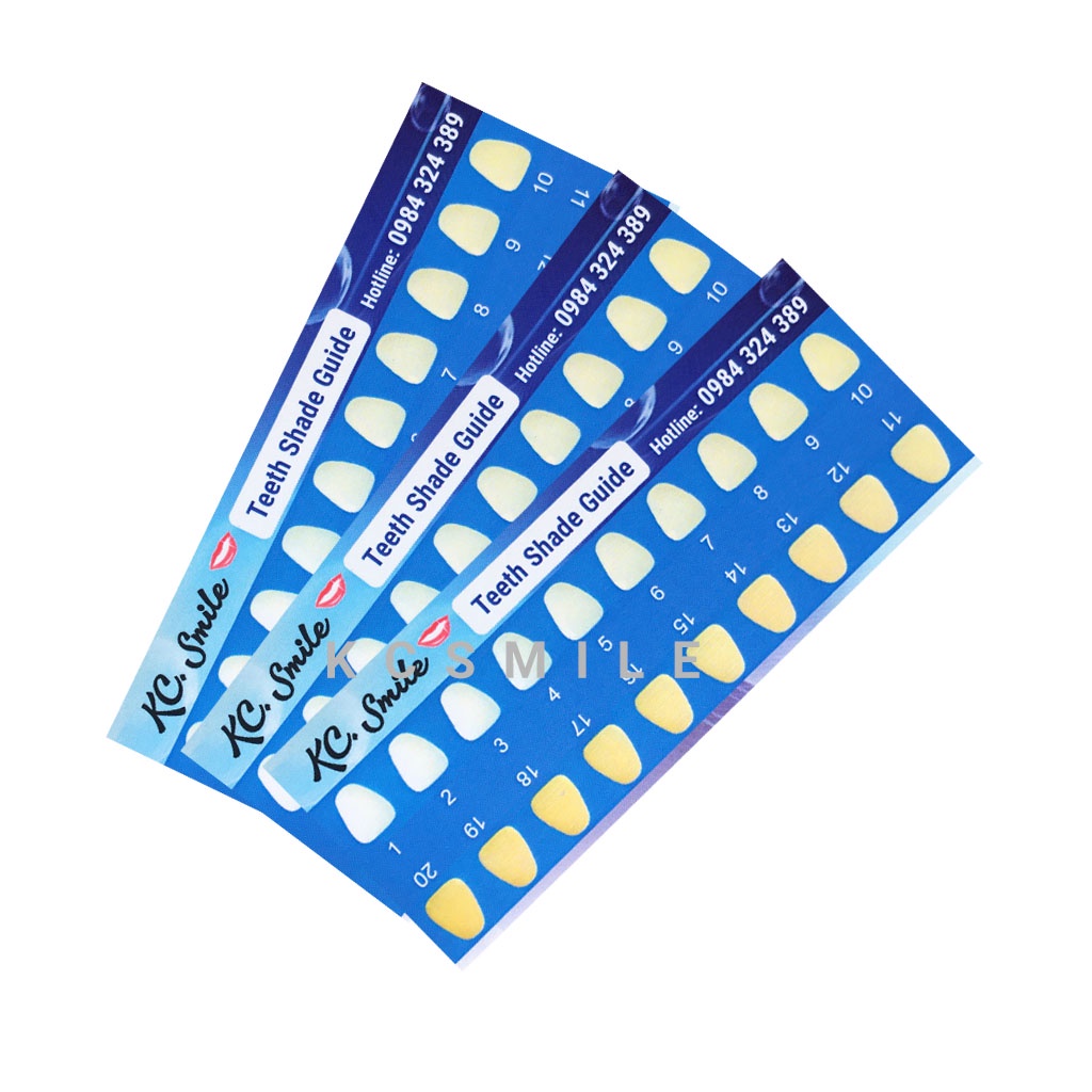 Thang Đo Độ Trắng Của Răng - Bảng thước So Sánh Màu Răng Kiểm Tra Độ Vàng Của Răng