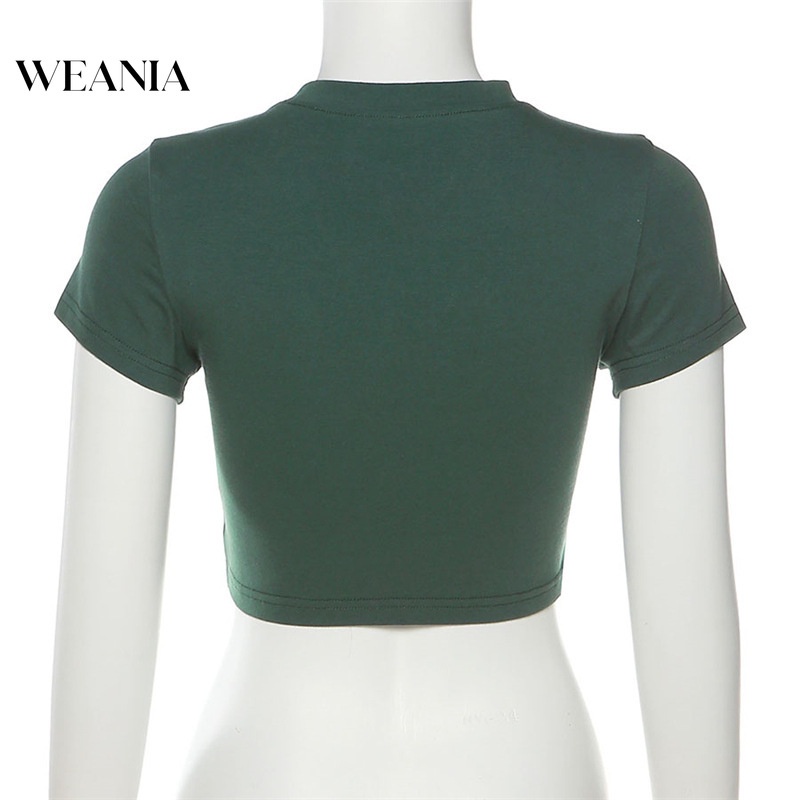 Áo Thun Croptop Thêu Chữ Milano Thiết Kế Đơn Giản Cho Nữ