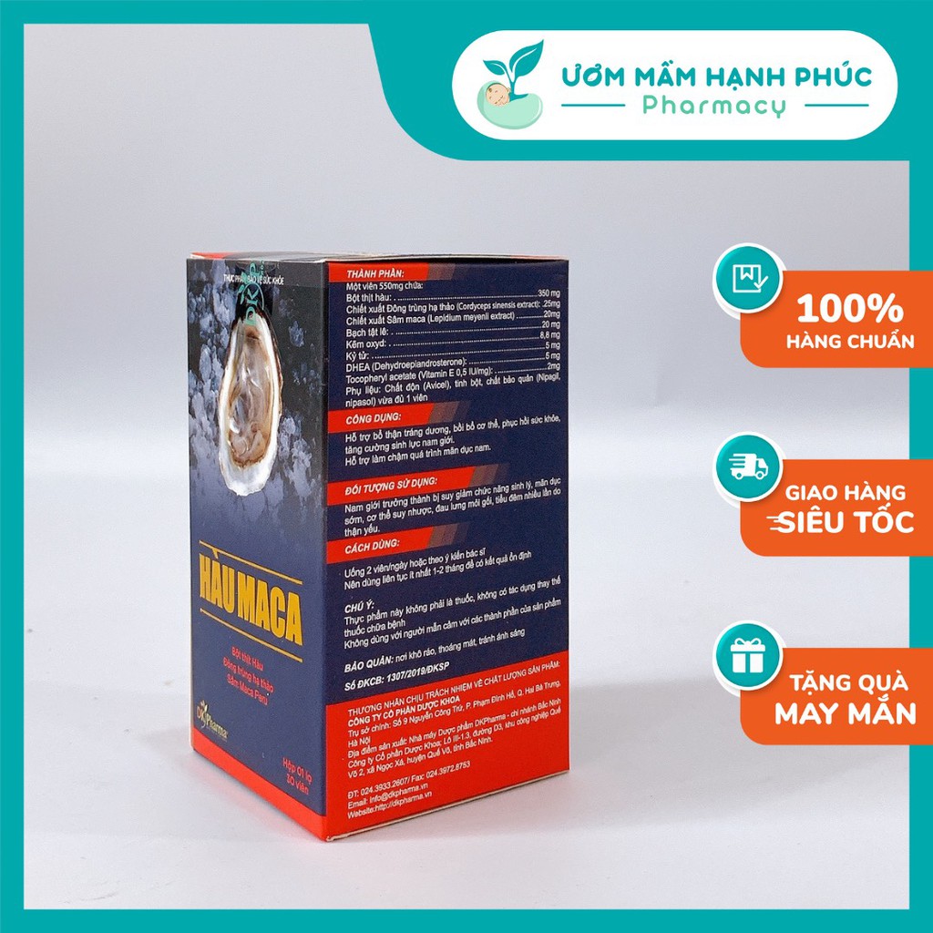 Hàu Maca  tăng thụ thai, hỗ trợ vô sinh - hiếm muộn, tăng thụ thai tự nhiên