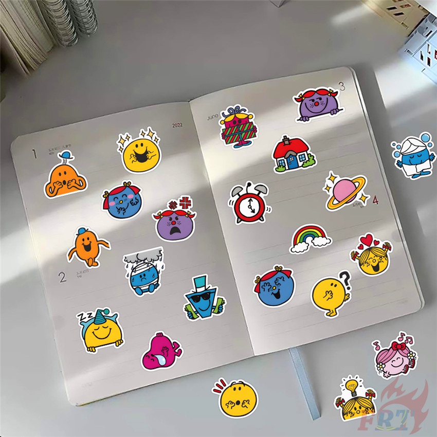 ❉ Sticker Mr.Men and Little Miss Dán Trang Trí ❉ Bộ 60 Sticker Chống Thấm Nước Họa Tiết Doodle Hợp Thời Trang
