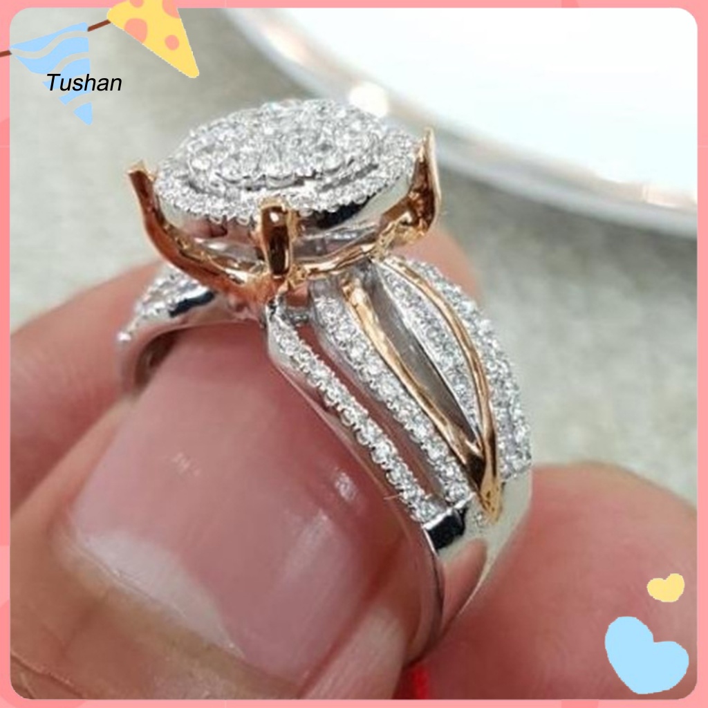 Nhẫn Đính Hôn Đính Đá Zircon Dành Cho Nữ