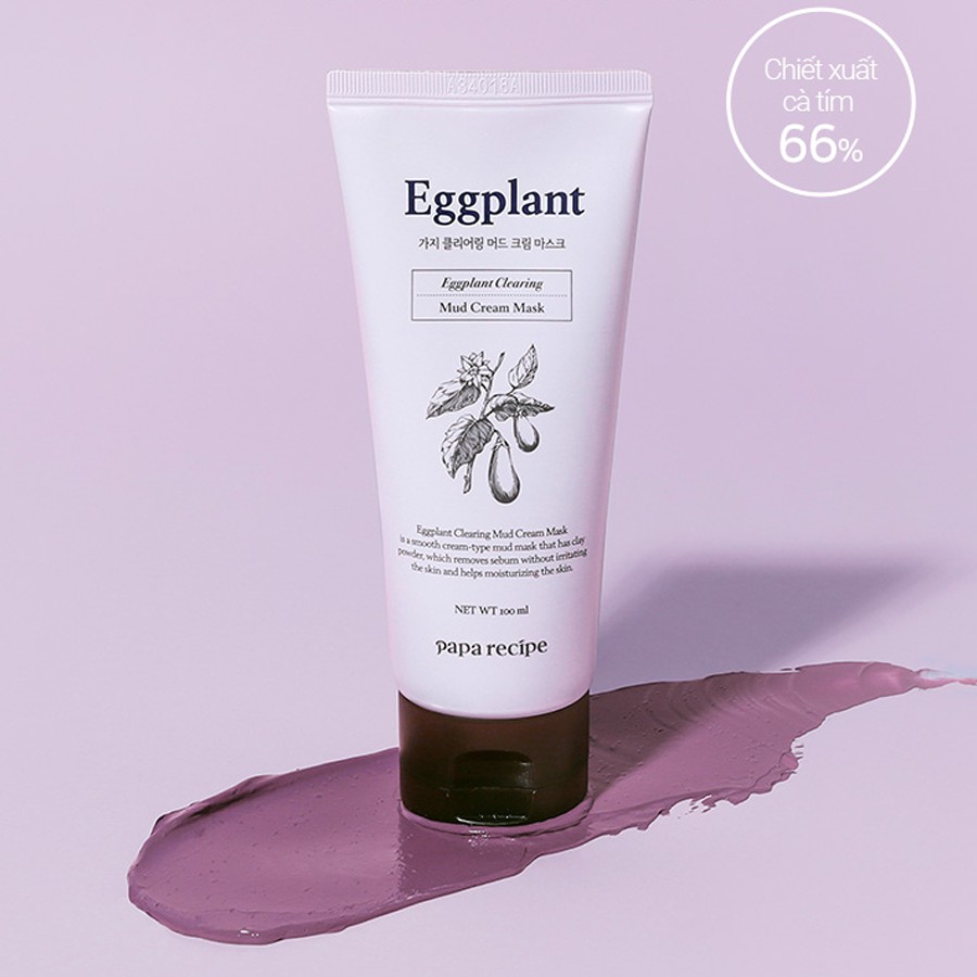 Mặt Nạ Bùn Chiết Xuất Cà Tím PAPARECIPE Eggplant Clearing Mud Cream Mask GomiMall