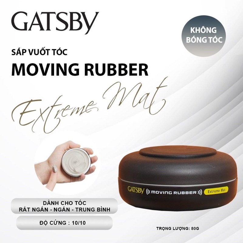 [Nhập khẩu chính hãng] Sáp vuốt tóc nam Gatsby Moving Rubber Nhật Bản độ giữ nếp đa dạng cho nhiều kiểu tóc