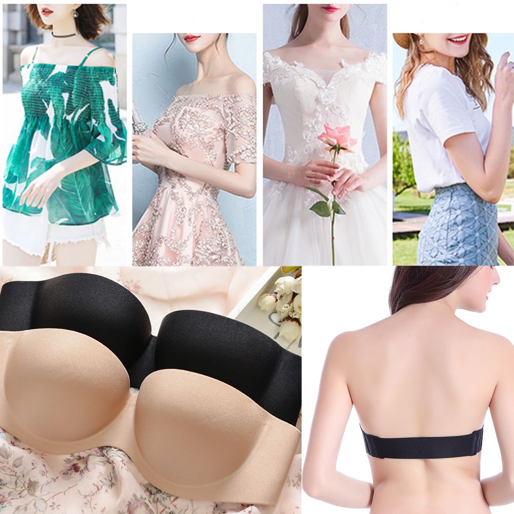 Áo Ngực Không Dây Cup 1/2 Chống Trượt Nâng Ngực Tàng Hình Gợi Cảm Cho Nữ