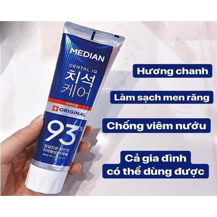 Kem đánh răng Median 93% Hàn Quốc đủ màu trắng, đỏ, xanh lá, xanh dương