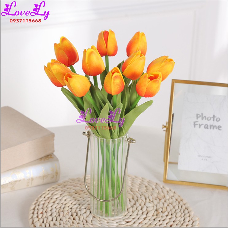 [Mã LIFE20KALL giảm 10% đơn 50K] Hoa giả - Hoa Tulip cao su giả như thật decor trang trí nhà cửa