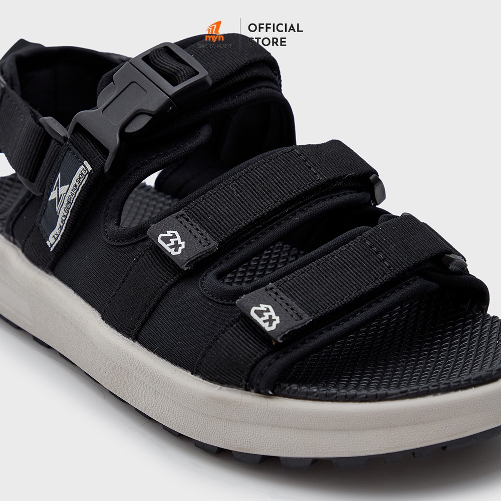 Giày Sandal Nam nữ ZX 3823 Meta - 3 quai Black Grey, quai sau tháo rời, công nghệ Phylon cao cấp