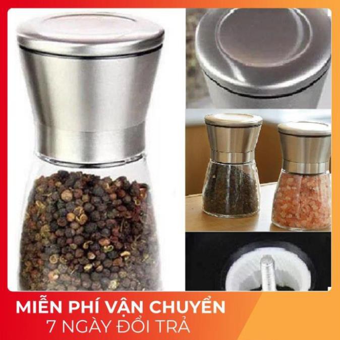 Lọ đựng tiêu muối cao cấp - Lọ xay tiêu inox 304 cối xay tiêu vặn tay - Đồ Gia Dụng Tiện Ích