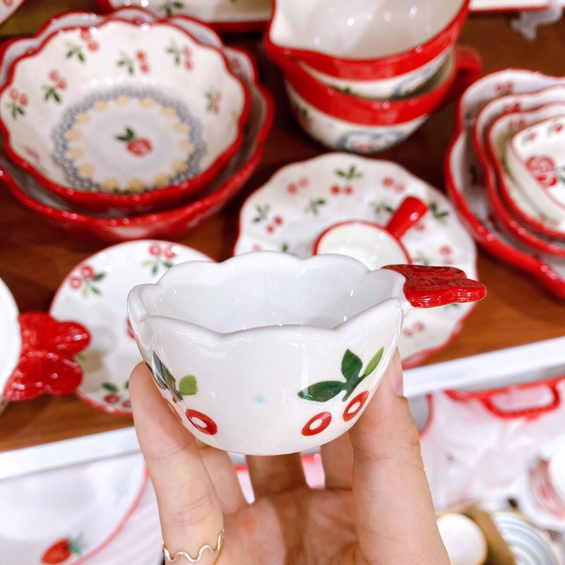 Bộ cherry phong cách bắc âu- Bát gia vị quai bướm