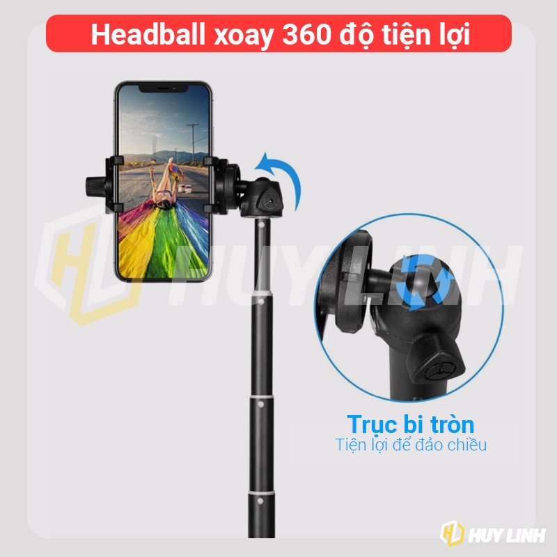 Gậy chụp hình đa năng kiêm chân tripod Yunteng YT-9928 kèm remote bluetooth