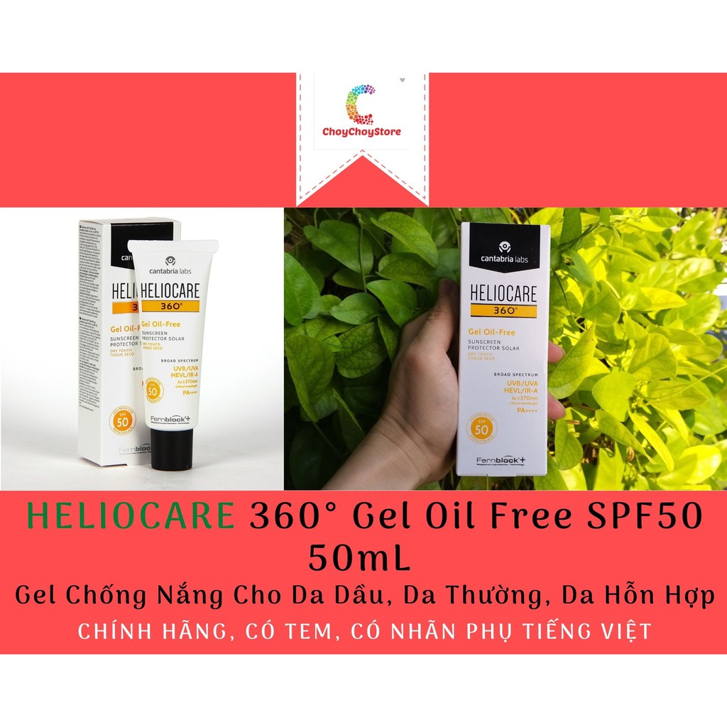 ✔️[Tem CTY] Kem Chống Nắng HELIOCARE 360° Gel Oil Free SPF50 50mL - Gel Chống Nắng Cho Da Dầu, Da Thường, Da Hỗn Hợp