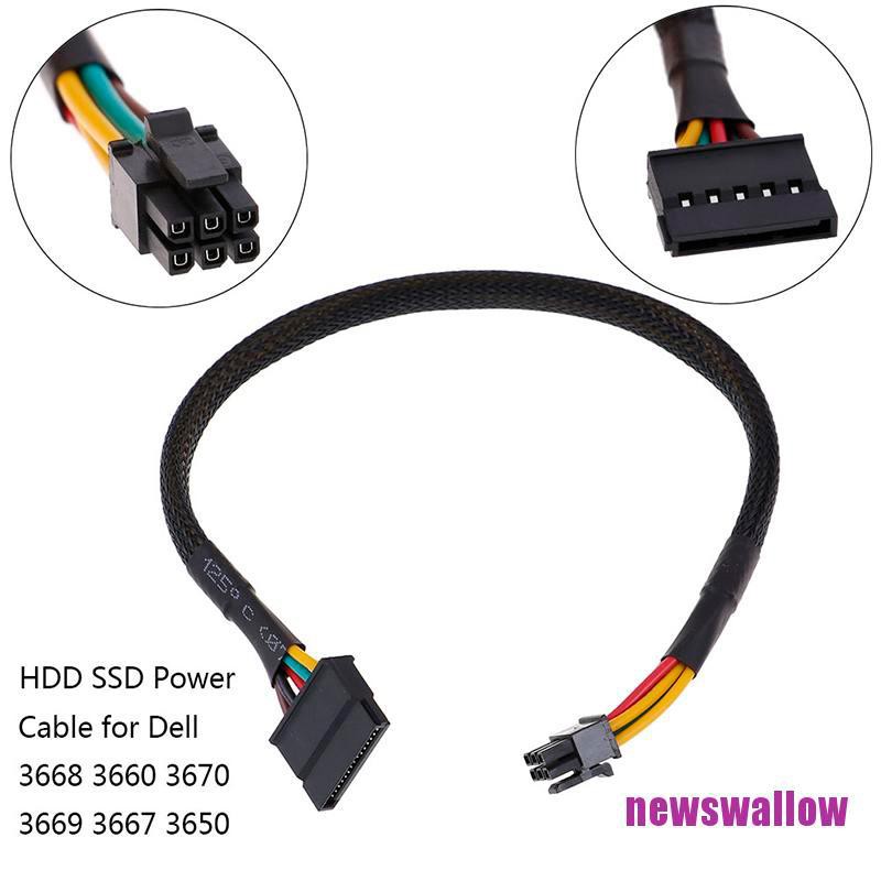 POWER Cáp Chuyển Đổi Nguồn 6 Pin Sang Sata 15pin Cho Dell 3668 3667 3650