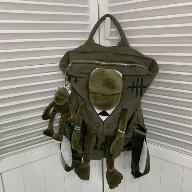 Balo Đi Học Hình Ếch Hàng xịn chất dày dặn 2 lớp