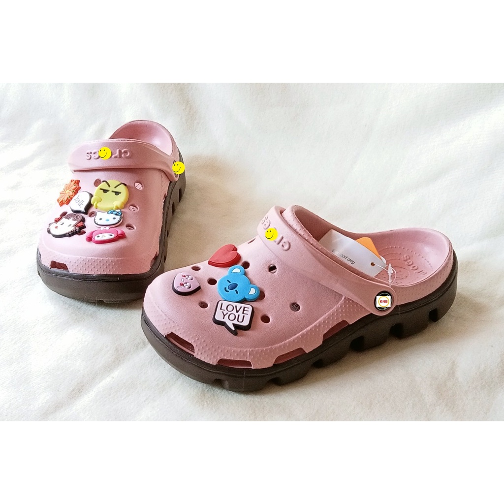 Dép cross12 jitbitz+FreeShip ,dép sục nam nữ duet, dép quai ngang bít đầu hàn quốc đi nắng đi mưa cực chất, hồng nâu