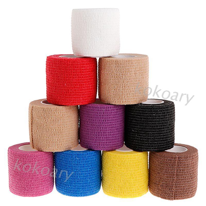 Set 10 cuộn băng keo 5cm tự dính dùng một lần đa năng tiện dụng khi tập thể thao