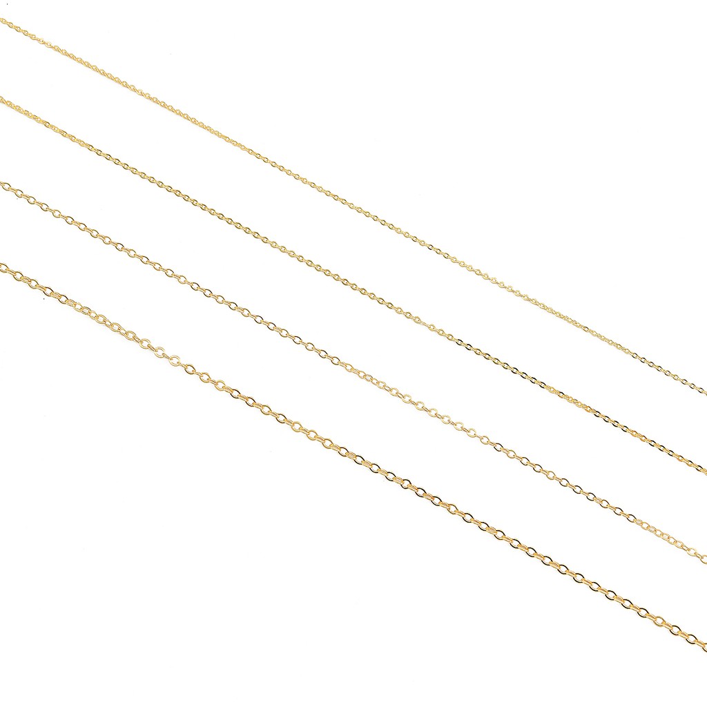Beadia Vòng cổ Mặt Oval Mạ Vàng 18k Làm Trang Sức Thủ Công
