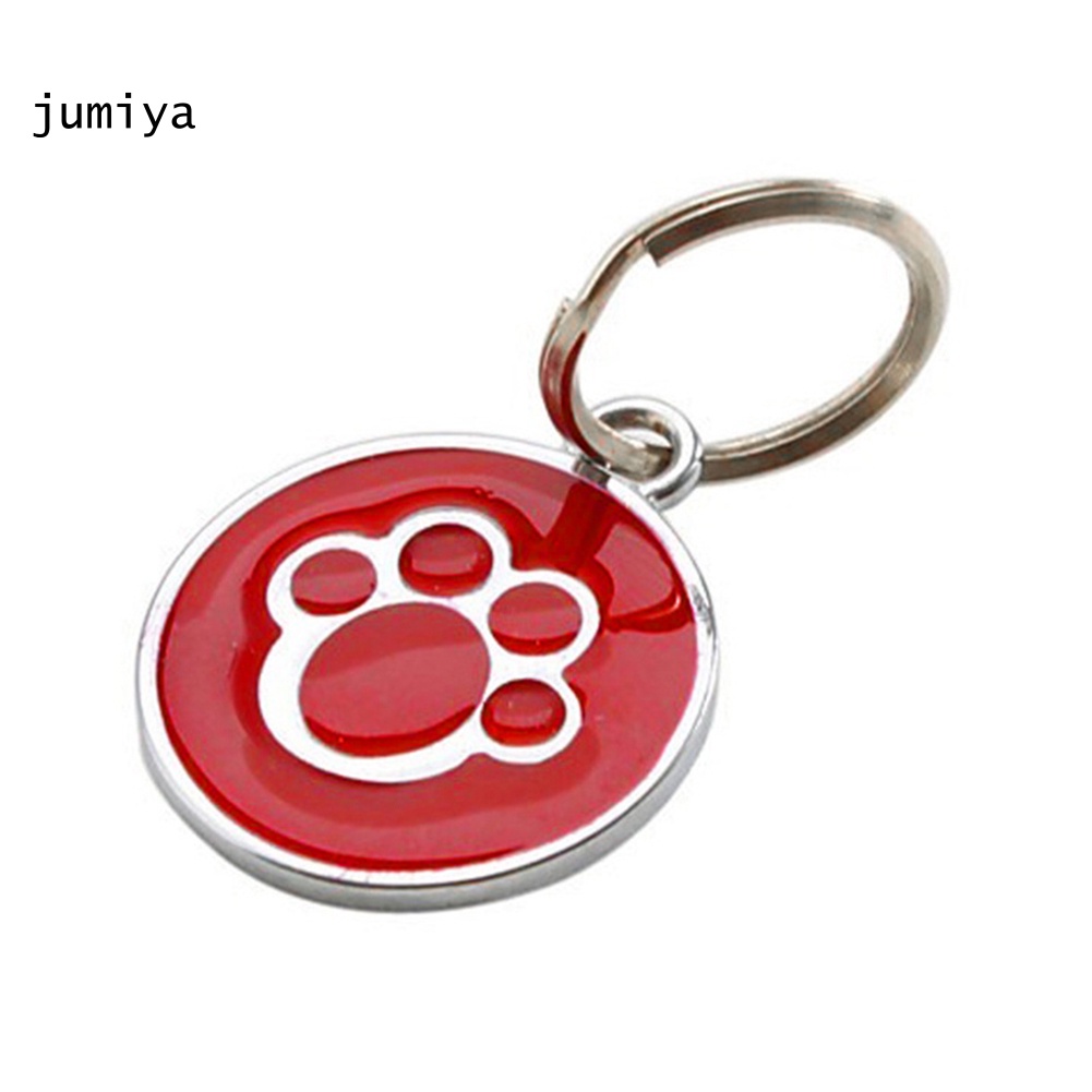 Móc khóa thẻ ID mini chống thất lạc in họa tiết dấu chân cho thú cưng