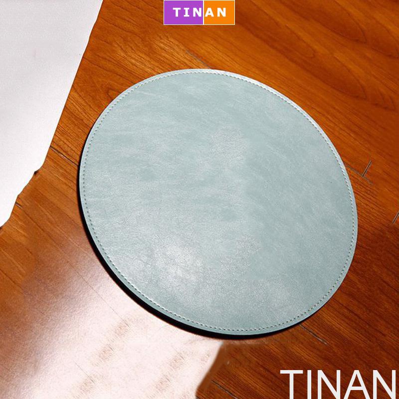 Miếng Lót Chuột Da Hình Tròn, Không Thấm Nước, Đường Kính 22 cm