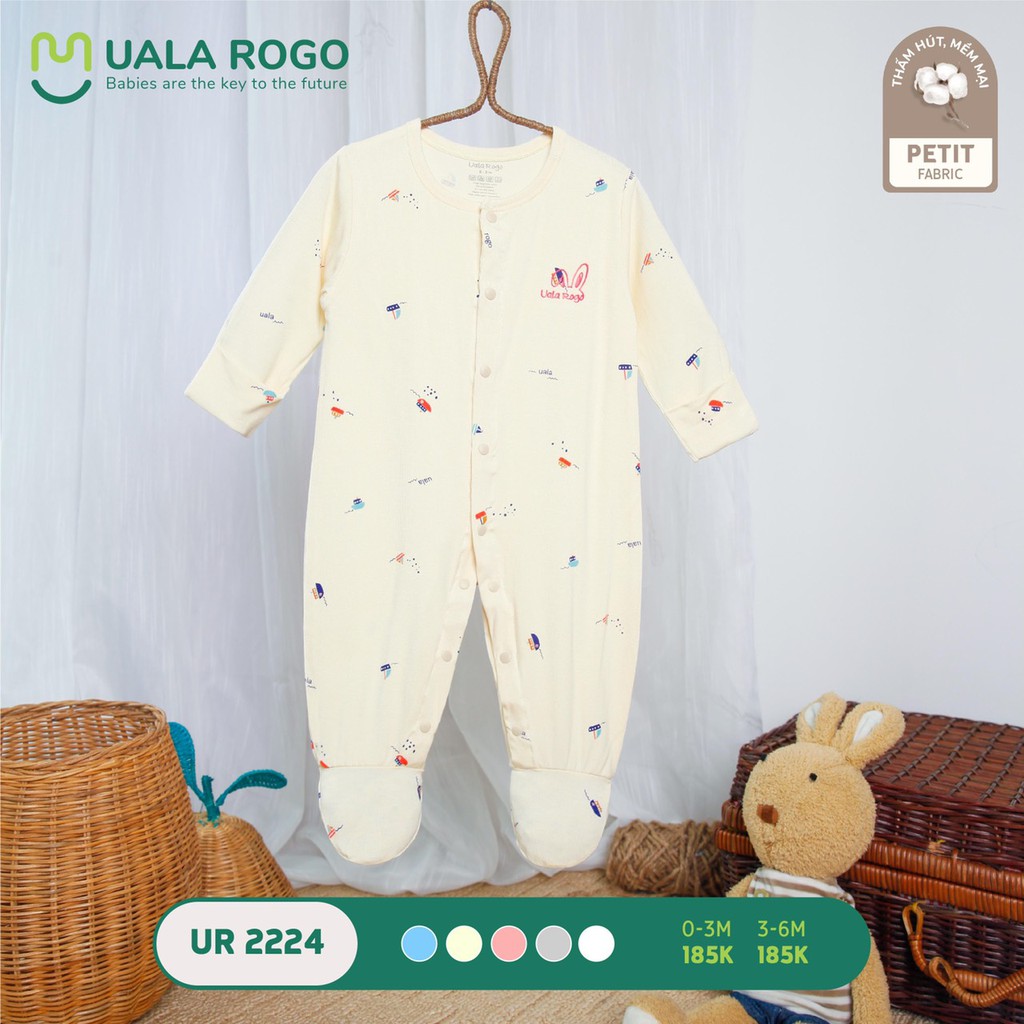 Bodysuit liền tay liền chân petit họa tiết giao thông sơ sinh bé trai bé gái uala rogo 2224