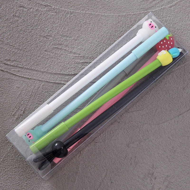 Set 6 Bút Gel Đầu Cao Su Mềm Hình Hoạt Hình Dễ Thương Kiểu Hàn Quốc Cho Học Sinh/Văn Phòng