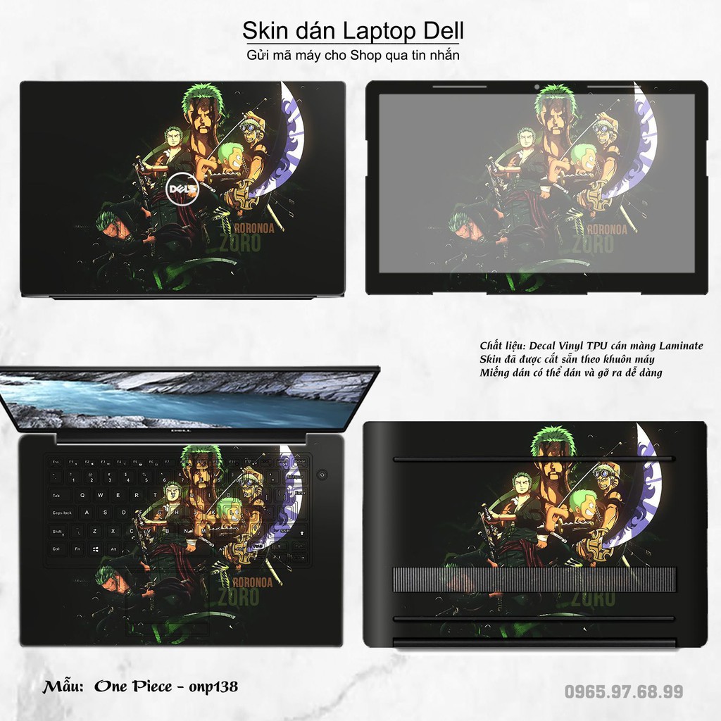 Skin dán Laptop Dell in hình One Piece nhiều mẫu 16 (inbox mã máy cho Shop)