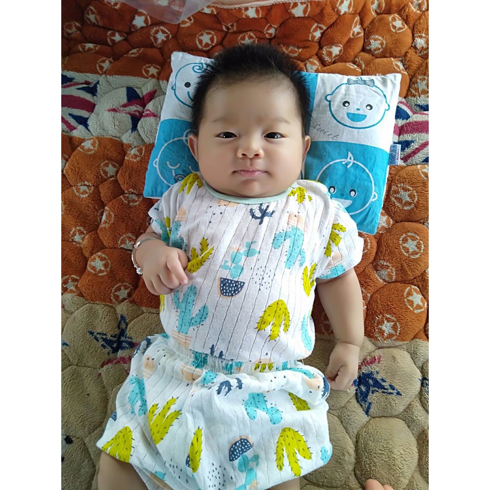 Bộc cộc cotton giấy cài khuy giữa cho bé từ 3-15kg