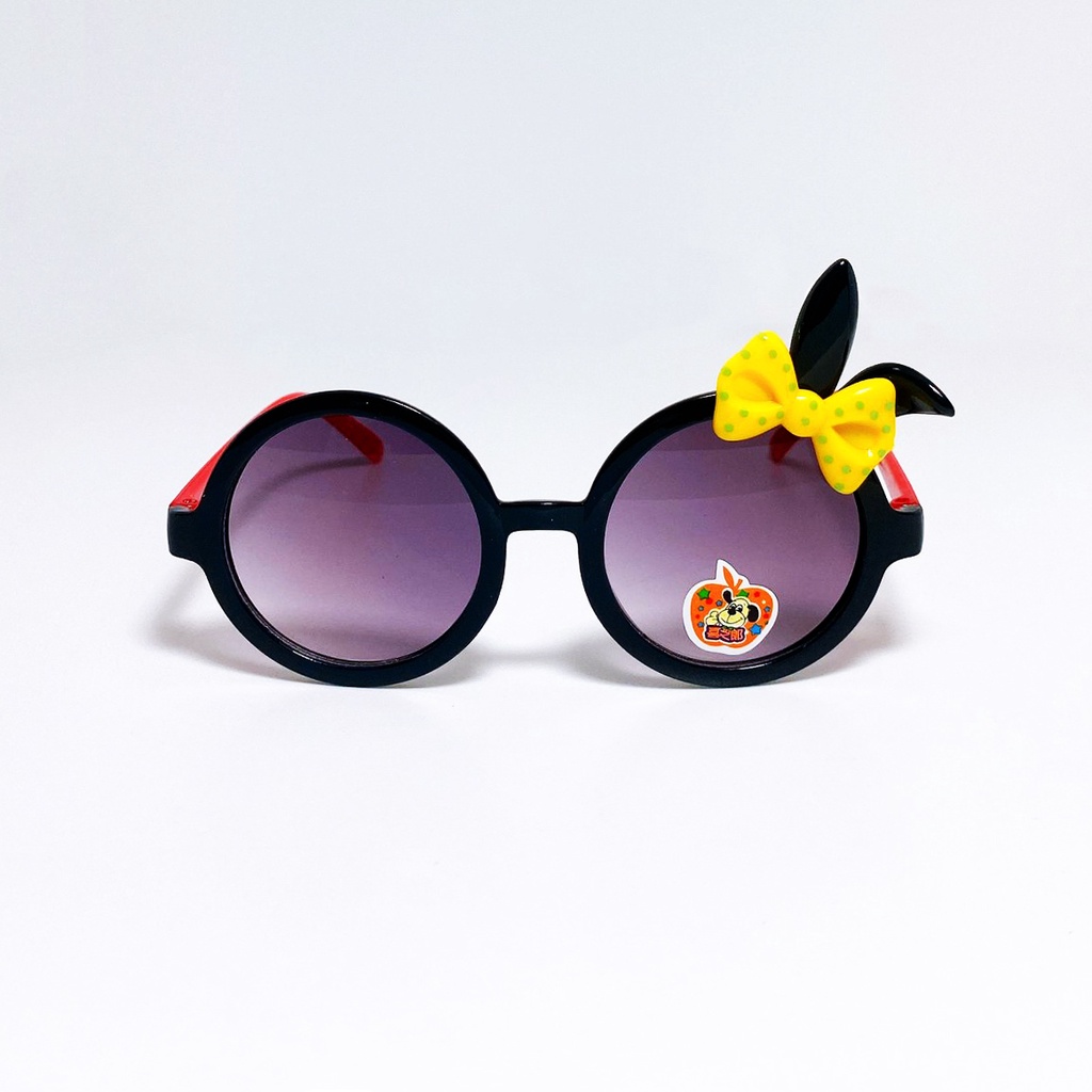 Kính mát trẻ em Jun Secret gọng nhựa, tròng tròn đính nơ tai thỏ dễ thương dành cho bé gái từ 1 đến 5 tuổi JS200209
