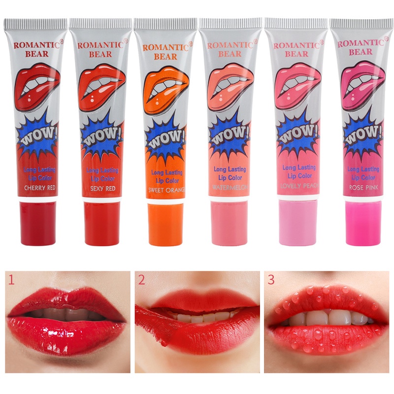 Son Môi Dạng Lỏng Chống Thấm Nước Lâu Trôi Không Dính Ly 6 Màu Tùy Chọn