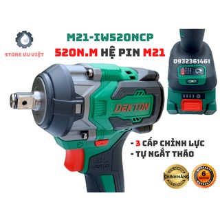 BỘ TẶNG SẠC Máy siết bulong 520nm Dekton M21 iw520NCP chân pin Makita động cơ không chổi than 3 tốc độ giá tốt