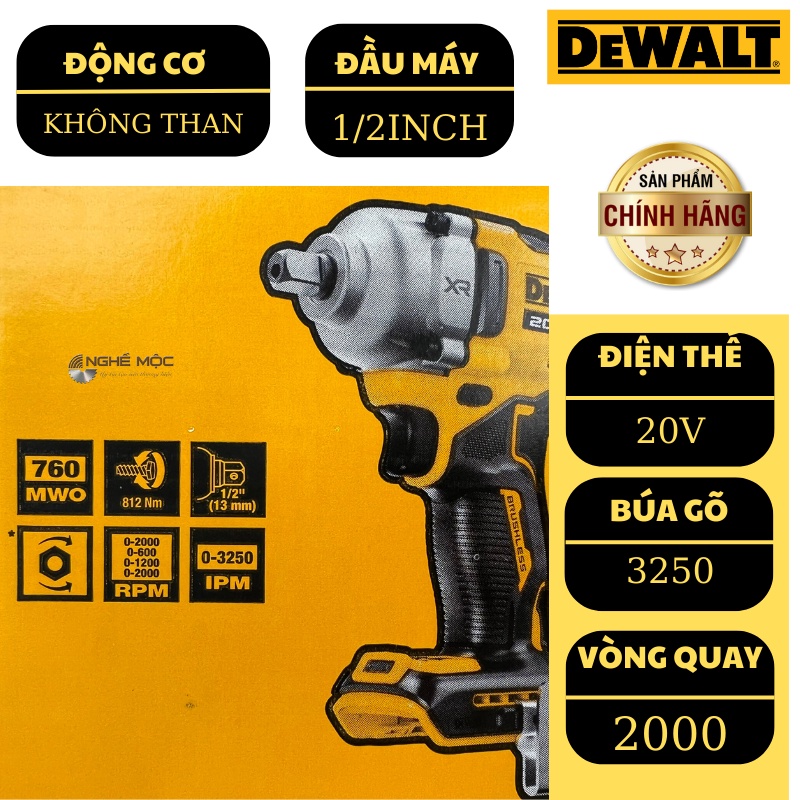 Thân máy  siết bu lông dùng pin Dewalt DCF892