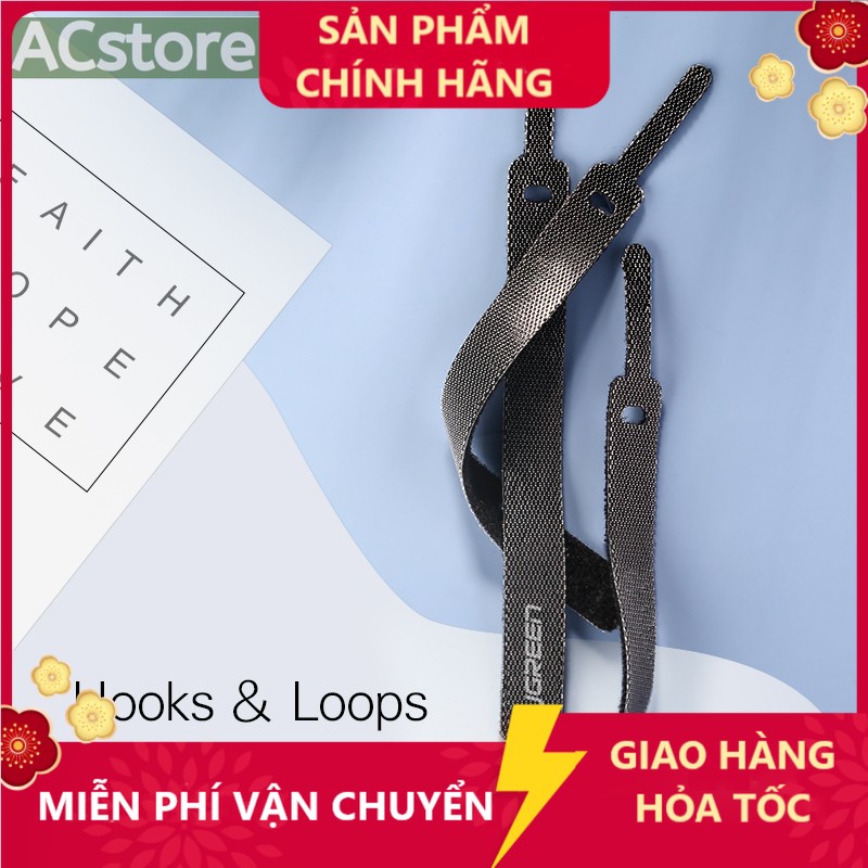 Cáp dán xé cuốn gọn dây sạc dây tai nghe dây điện dây cáp UGREEN Cao cấp Cable Tie Wire Winder Nylon Tape 14cm  ACstore
