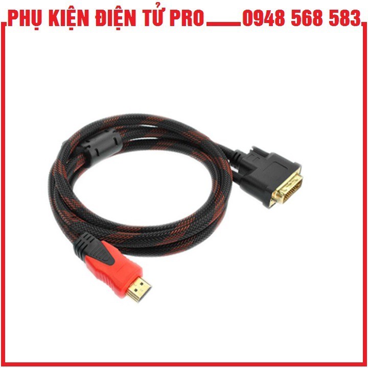 CÁP CHUYỂN TÍN HIỆU HDMI TO DVI DÂY CHUYỂN HDMI SANG DVI 1.5M (ĐEN PHỐI ĐỎ)