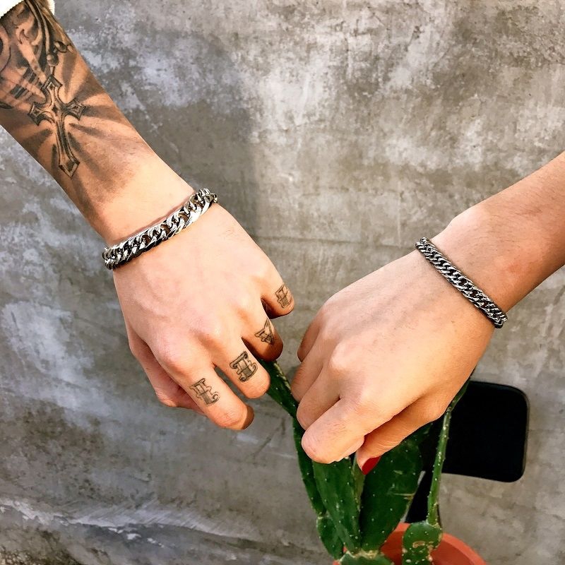 Vòng Tay Thép Titan Màu Trơn Phong Cách Hiphop