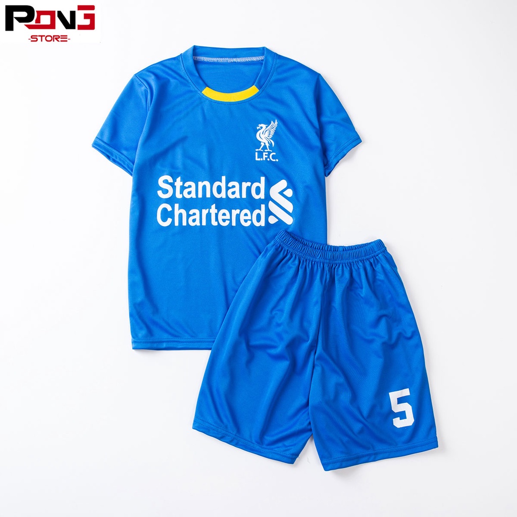 Bộ quần áo bóng đá trẻ em nam,nữ CLB Liverpool chất thun lạnh  cho các bé từ 2 đến 15 tuổi  của Pong__store