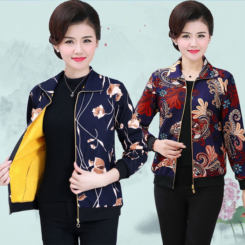 Áo Khoác Ngoài Dày Dặn Dành Cho Phụ Nữ Trung Niên 50 Tuổi
