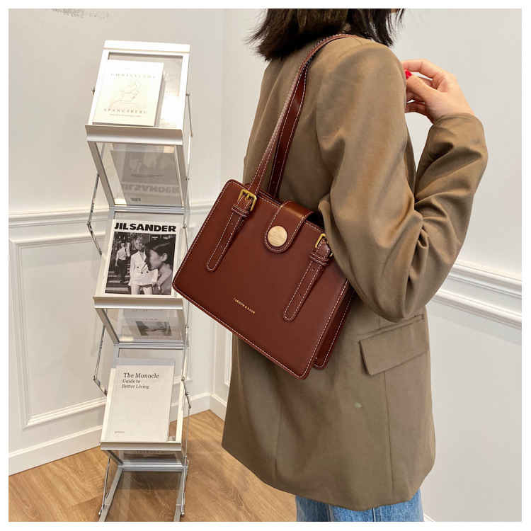 Túi Đeo Vai JASMIN NOIR Bằng Da Pu Vuông Phong Cách Retro Đơn Giản Cho Nữ